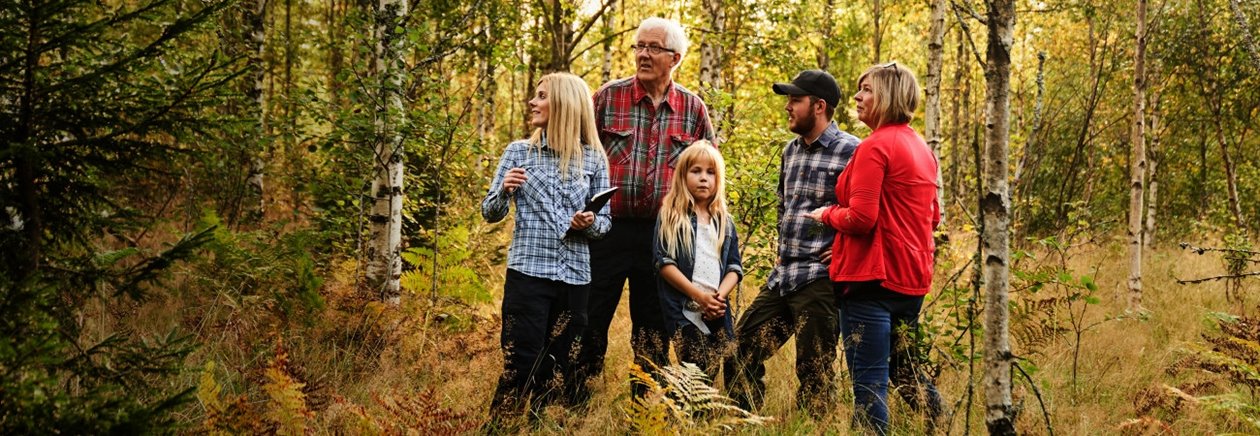 människor i ungskog, lövskog 