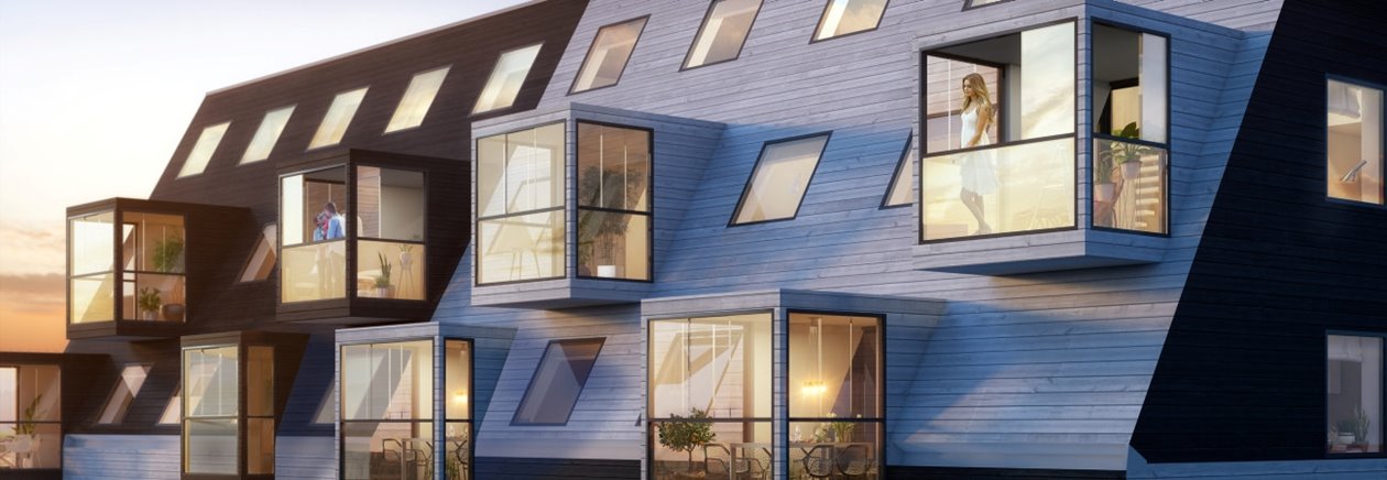 A futuristic wood buidling