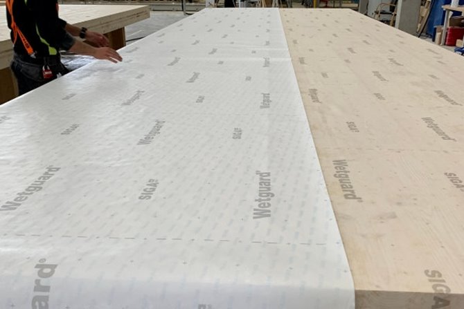 Wetguard tape for CLT