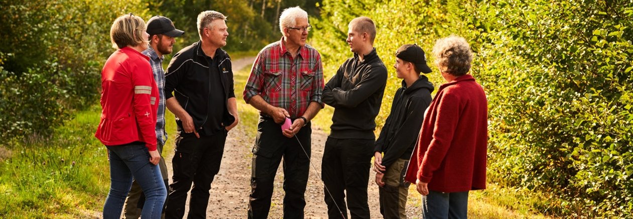 Skogsinspektor medlem 2020.
Från vänster Katarina Carlsson,Albin Carlsson, Joakim Carlsson, Ingemar Levinsson, Hugo Carlsson, Simon Carlsson, Runa Levinsson.