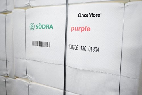 OnceMore leverans augusti 2020 Dissolvingmassa producerad med OnceMore-massa på Södra Cell Mörrum