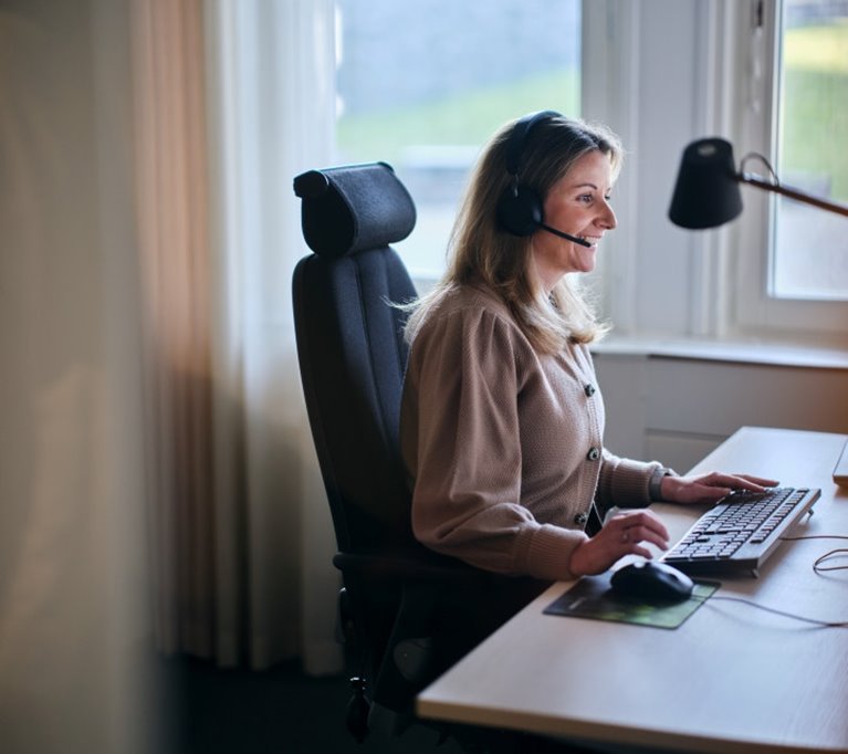 Vid arbetsplats på HK i Växjö, Daniela Lindqvist