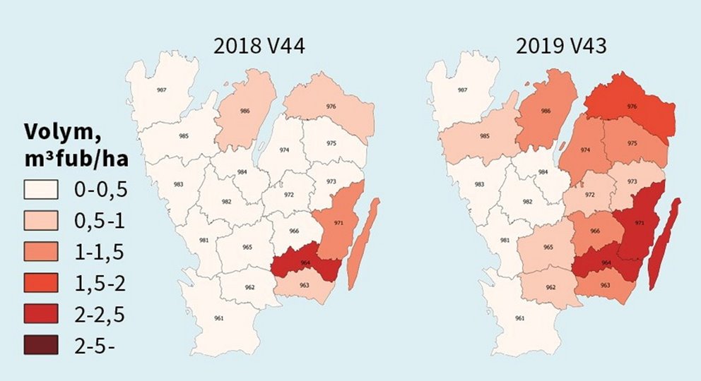 Granbarkborreskador 2018-2023