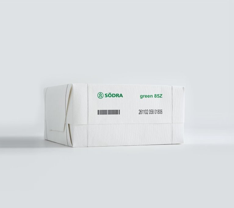 Pulp bale with Södra's product green 85Z