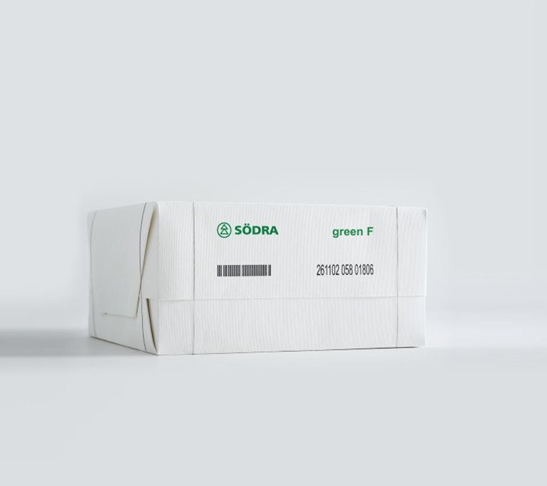 Pulp bale with Sädra's product Green F