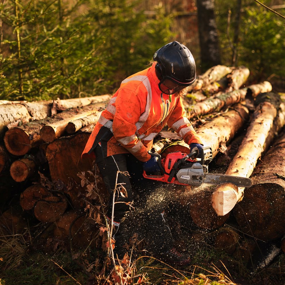 Kampanjbilder från kampanjen Skogslandslaget. Mathilda Clausen Wingårdh medlem i Södra