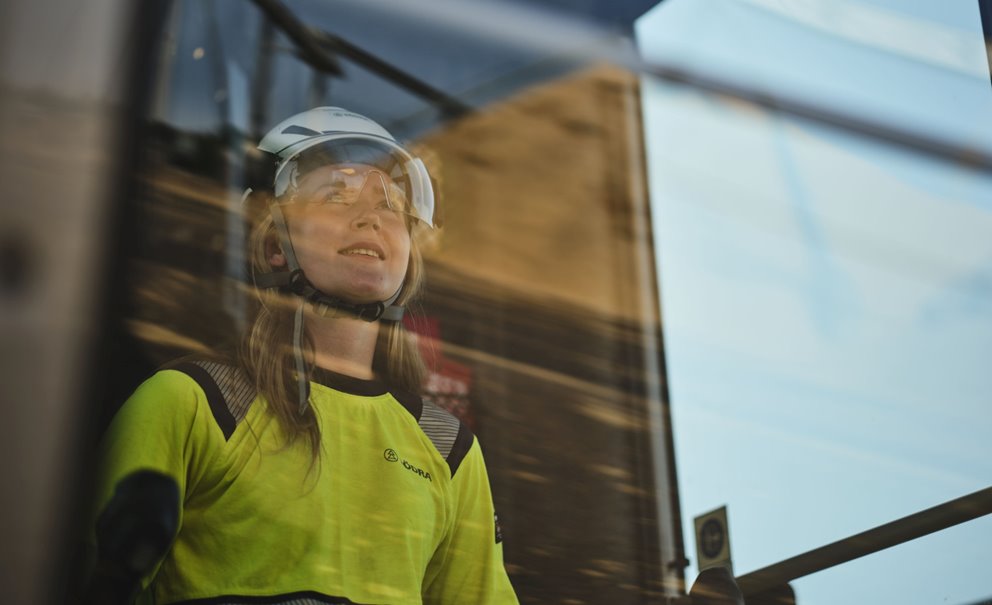 Girl in safety clothing