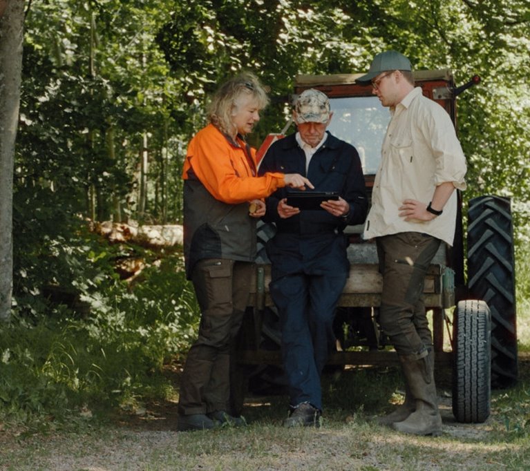 Bilder från filmen om Familjeskogsbruken My von Friesendorff, Carl von Friesendorff och Henrik von Friesendorff