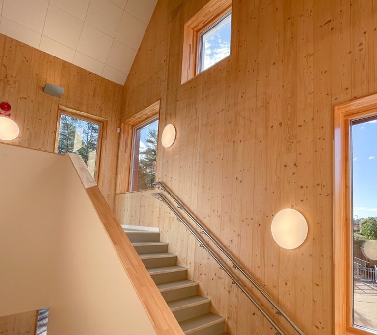 Bild inifrån en Kl-trä byggnad