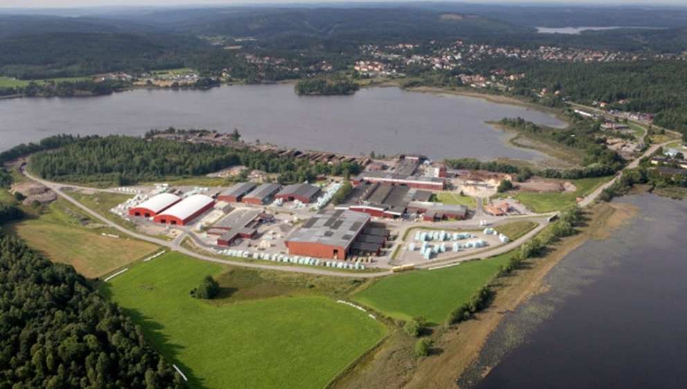 Flygarebild på Södras sågverk i Kinda