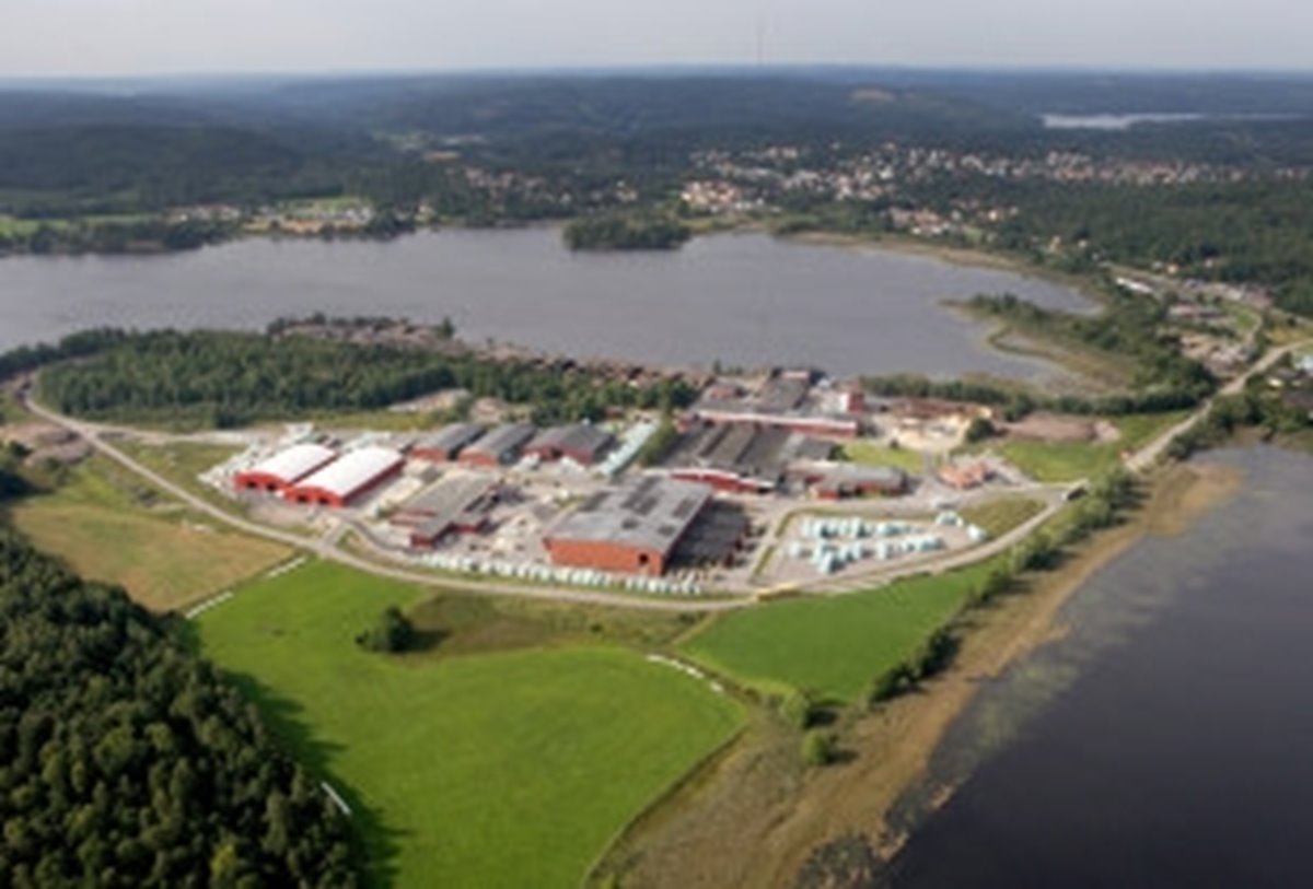 Flygarebild på Södras sågverk i Kinda