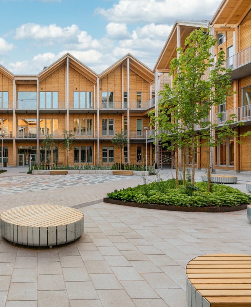 Minnesbergskolan i Arvika, fasad levererad av Projects