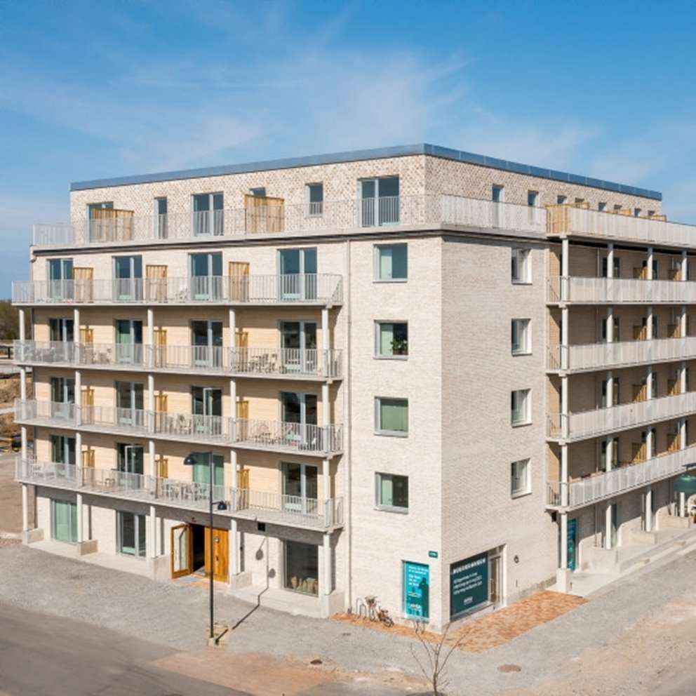 Bild från Lagerkransen i Lund byggt i KL-trä från Södra