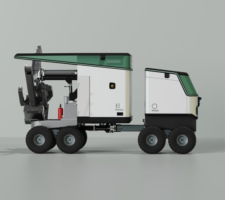 Sidovy över planteringsmaskinen BraSatt