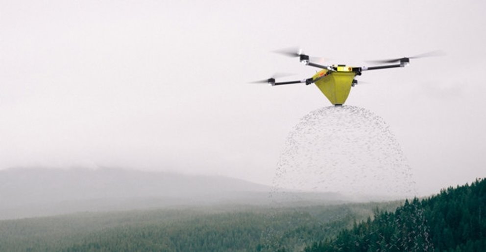 Drönare för spridning av aska och gödning, från Nordluft