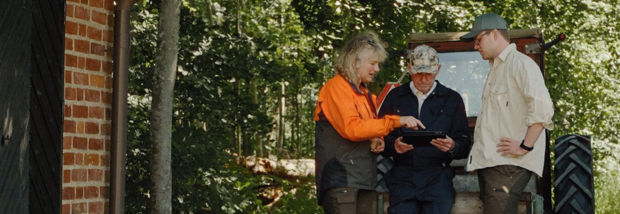 Bilder från filmen om Familjeskogsbruken My von Friesendorff, Carl von Friesendorff och Henrik von Friesendorff