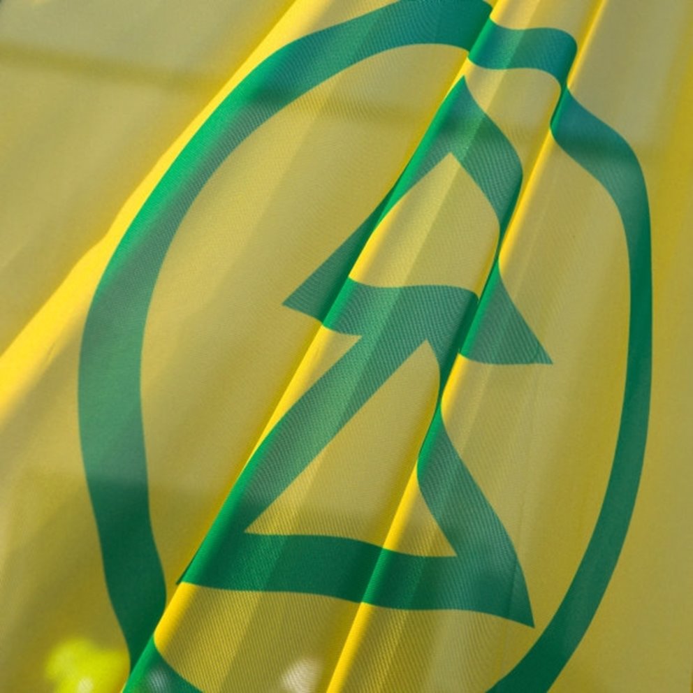 Beachflagga med symbolen