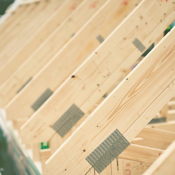 Roof in constructiontimber