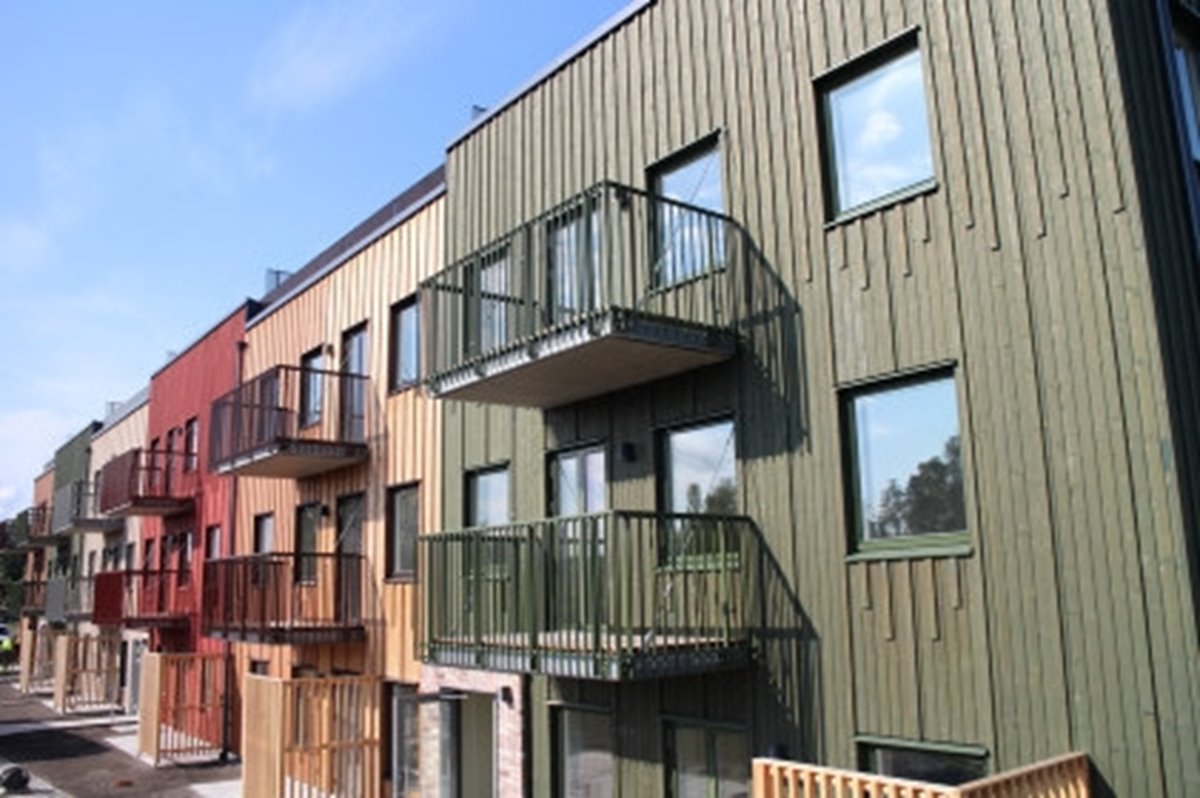 Flerbostadshuset Navaren i Mölndal, dit vi levererat KL-trä för stomme