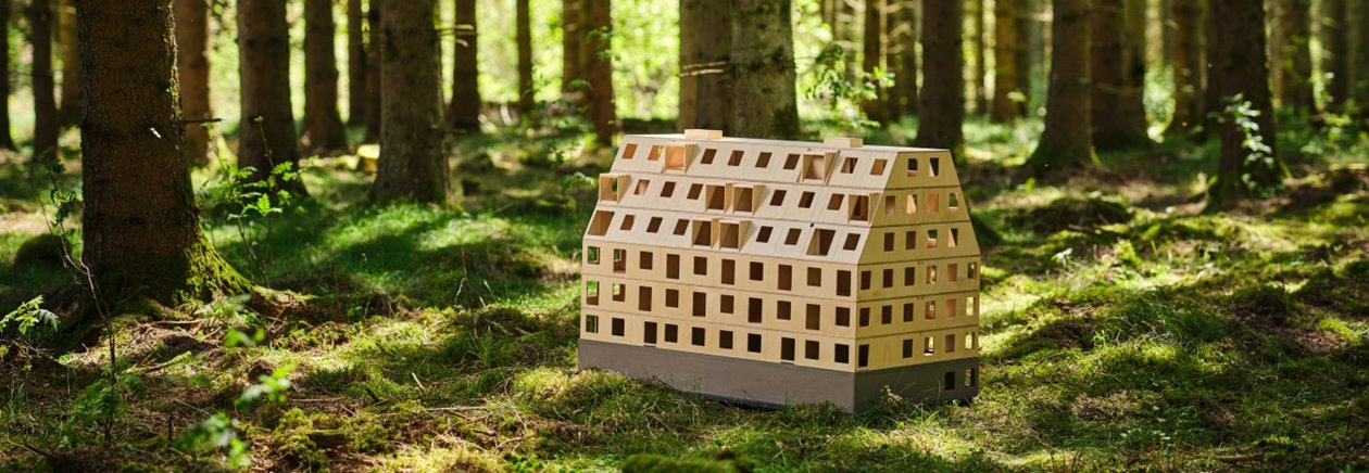 Modell av Kilströmskaj i skogen