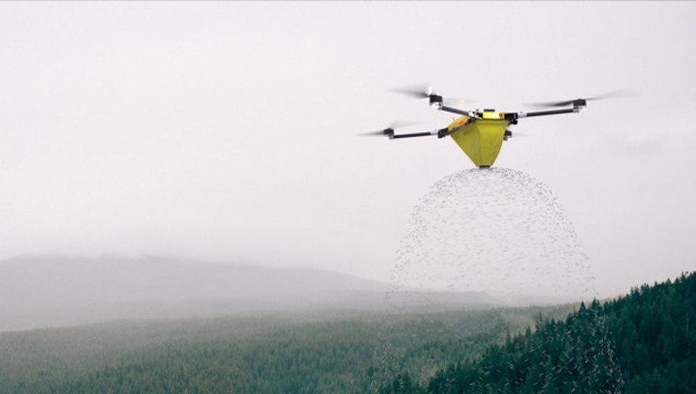 Drönare för spridning av aska och gödning, från Nordluft