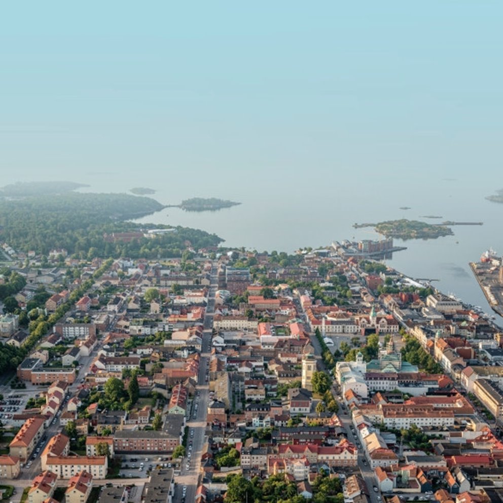 Flygbild över Karlshamn