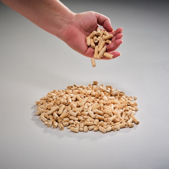 Pellets from a hand