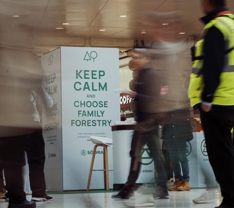 Tissue from family forestry 
Waterloo station, London