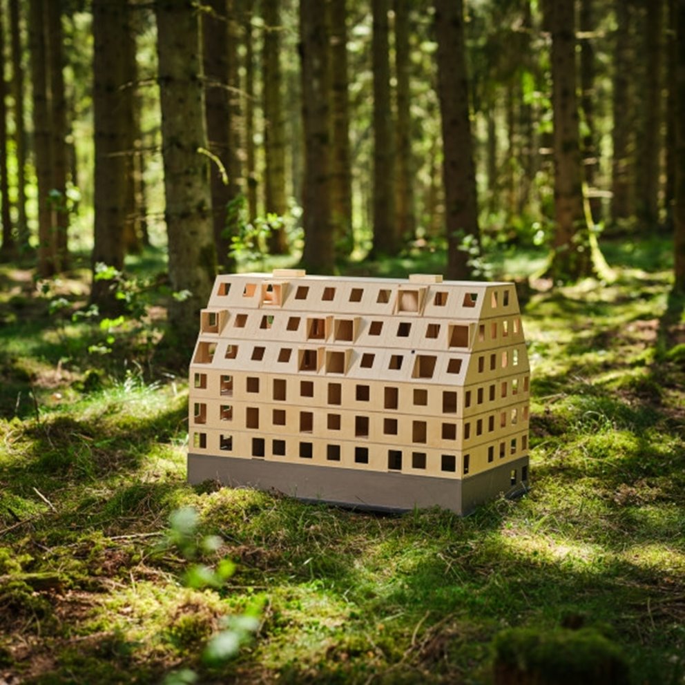 Modell av Kilströmskaj i skogen