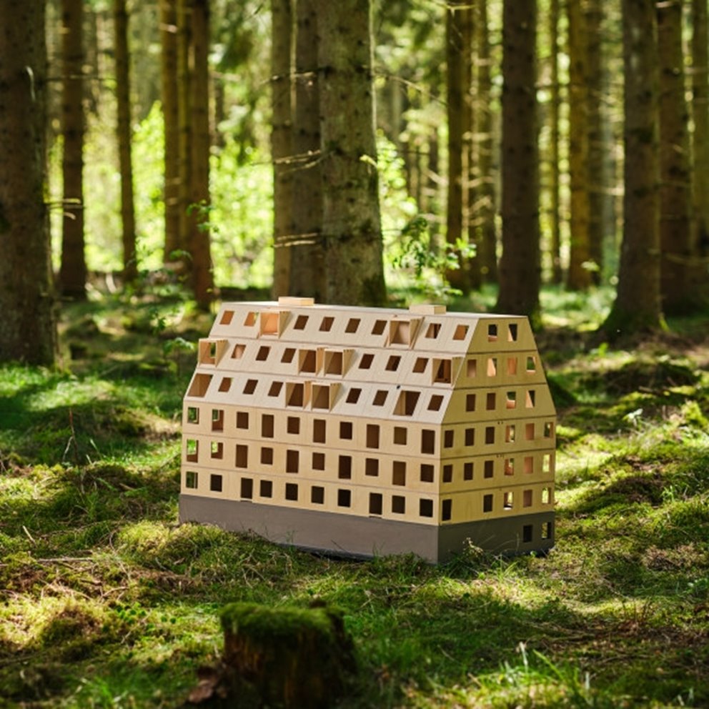 Modell av Kilströmskaj i skogen