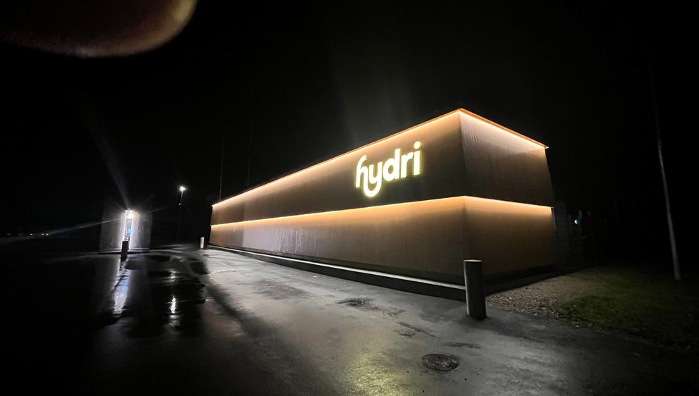 Hydri tankstation för vätgas, byggd i KL-trä från Södra